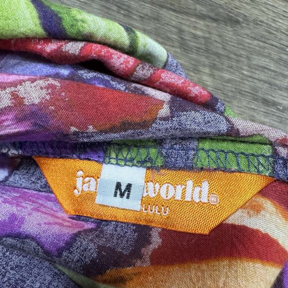 Jams World Honolulu Jumpsuit Romper Womens M Colorful Artsy Wide Leg Hippie Boho - Picture 10 of 16